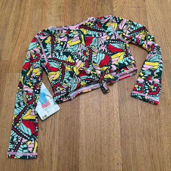 SwimZip 4T Butterfly Long Sleeve Wrap Swim Beach Top Sun Protection NEW - Picture 2 of 10